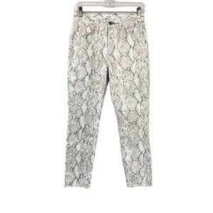 Grlfrnd Karolina Snakeskin Print‎ Jeans Frayed Hem Animal Print - Size 26